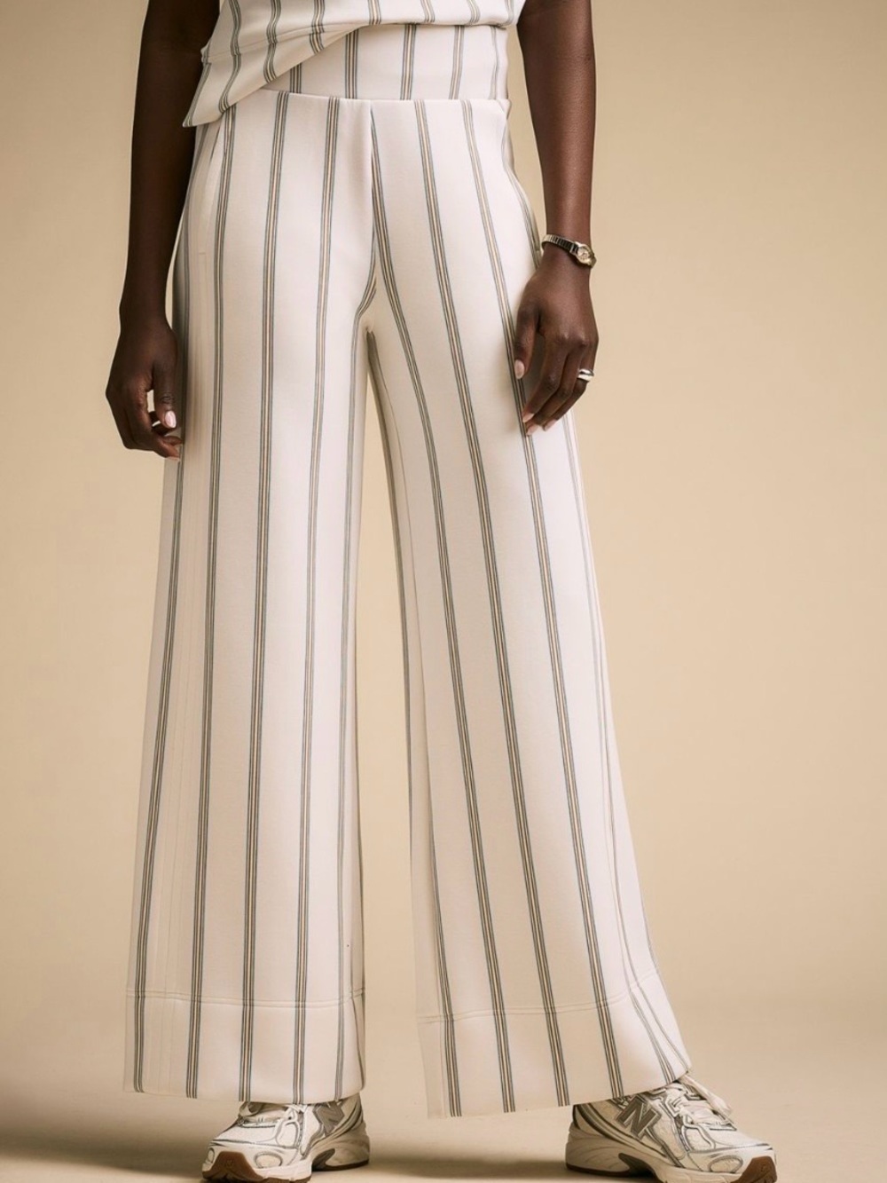 CALIA Cream Wide-Leg Stripe Palazzo Pants NWOT